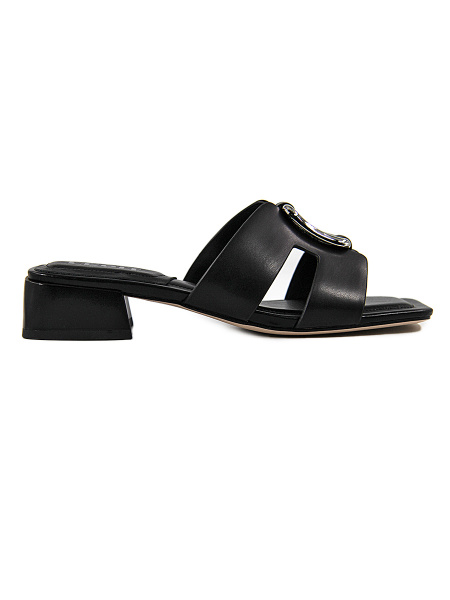 Сабо женские <L1575-10-H черный/кожа>