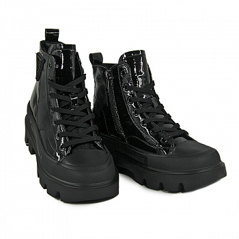 Кеды женские демис <2015-1= ч/нат лак к>