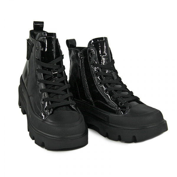 Кеды женские демис <2015-1= ч/нат лак к>