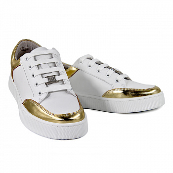 Кеды женские <2209-C150C= бел+зол/к>