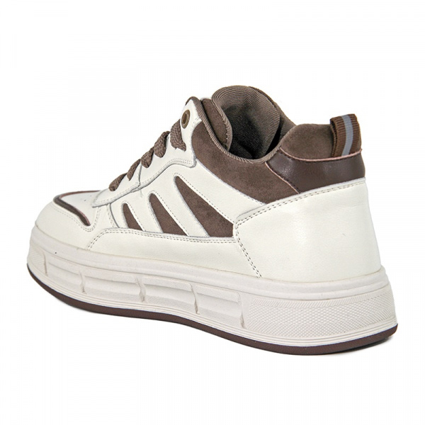 Кроссовки женские демис <8056-T= беж+кор/к>