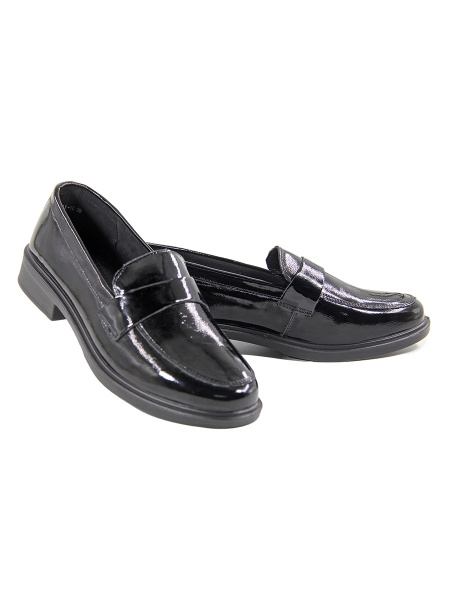 Лоферы женские <LT-24N5921-1L ч/нат лак к>