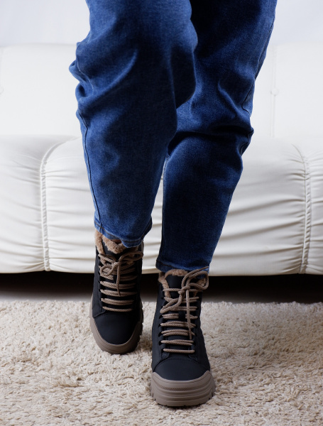 Ботинки женские зимние <22375M-H чер/к>