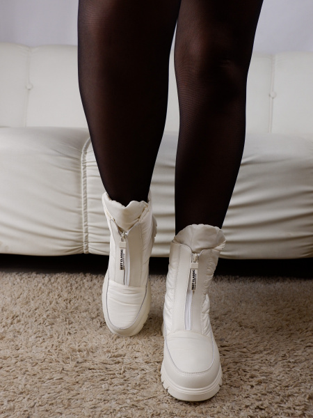 Дутыши женские зимние <NU577-012 бел/тек+эко>