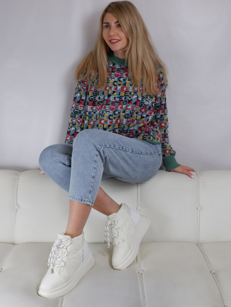 Дутыши женские зимние <W2925-2 бел/тек>