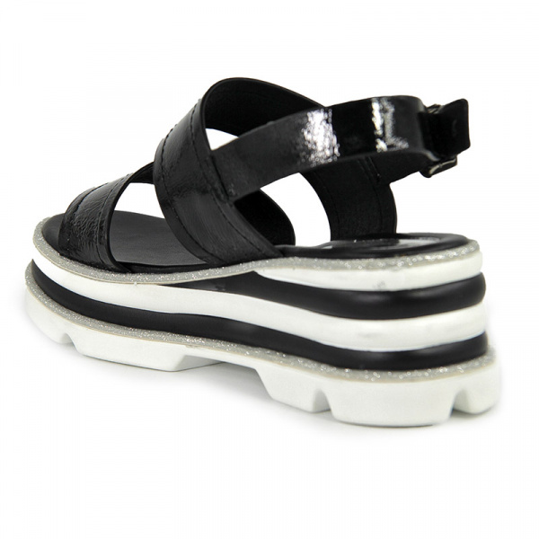 Сандалии женские <2165-H= черный/нат лак к>