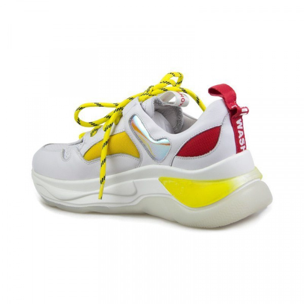 Кроссовки женские <A9127-3 жел+бел/к>