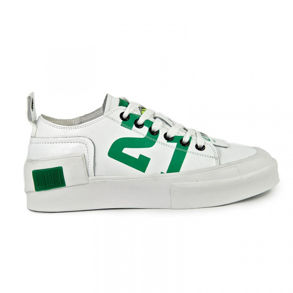 Кеды женские лето <Y1653-10-2= бел+зел/к>