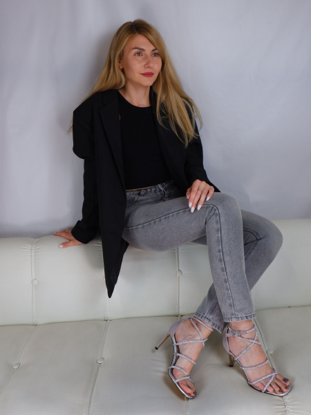 Босоножки женские <C838-K4377-2 сере/тек>