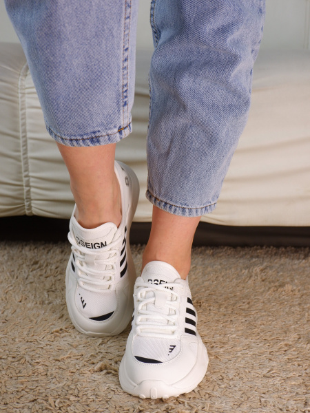 Кроссовки женские <JL5001WBP бел/к+т>