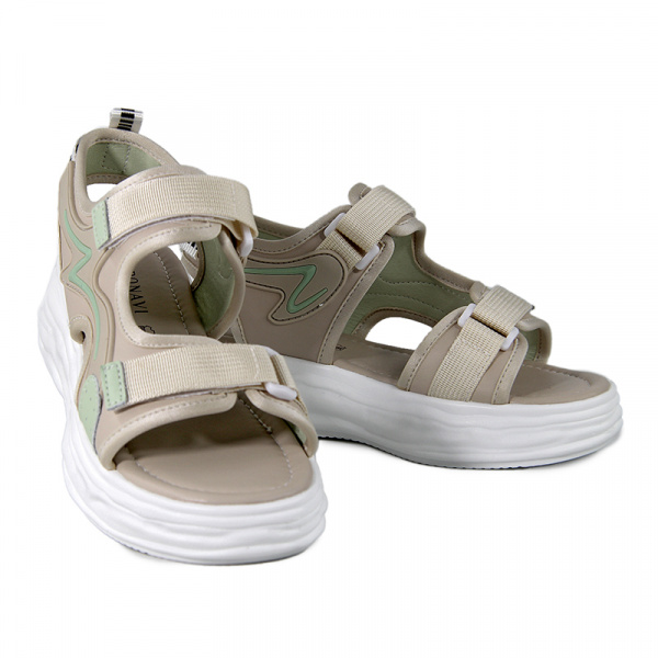 Сандалии женские <31F5-22-011= беж+зел/к>