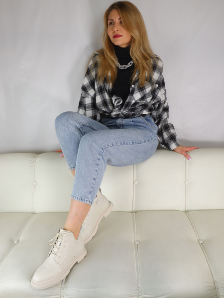 Ботинки женские демис <EH288-014 беж/к>