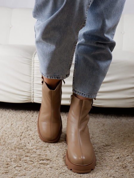 Ботинки женские зимние <DD6178KPM темно-беж/к>