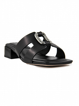 Сабо женские <L1575-10-H черный/кожа>