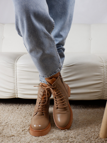 Ботинки женские зимние <DD6223KPM темно-беж/к>