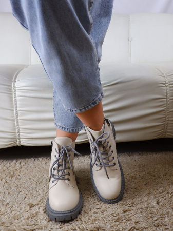 Ботинки женские демис <LS1110= беж+серы/к>