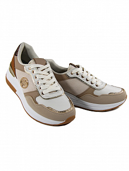 Кроссовки женские <D9429-5 беж+бел/эко к+т>