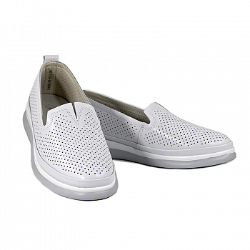 Слипоны женские лето <31F6-71-013= бел/к>