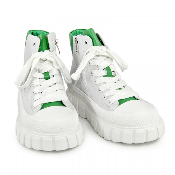 Кеды женские демис <1008-1= бел+зел/к>