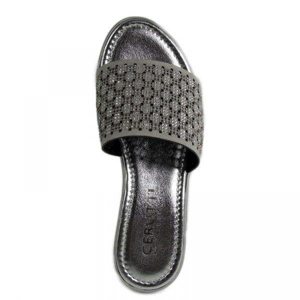 Сабо женские <20758 серы/к+стразы>