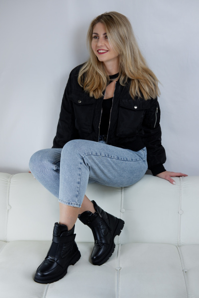 Дутыши женские зимние <FAX03-1Z= ч/тек+эко к>