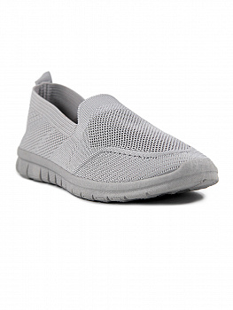 Слипоны женские лето <608-6 серый/текстиль>