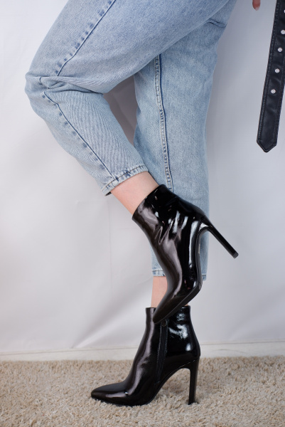 Ботильоны женские демис <AY290-E2-S1010= ч/нат лак>