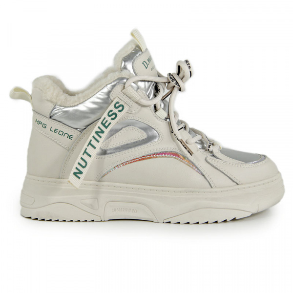 Кеды женские демис <T0252-6D= сере+беж/эко к>