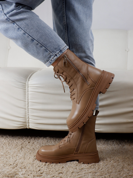 Ботинки женские зимние <DD6159KPM темно-беж/к>