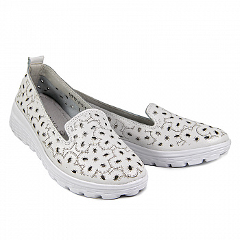 Слипоны женские <12F17-2-011= бел/к>