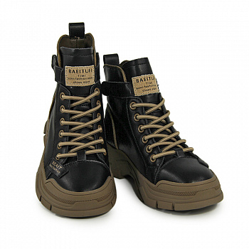 Кеды женские демис <01H-8885= черный/к>