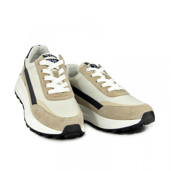 Кроссовки женские <2201-5-L= тем-беж/з+к>