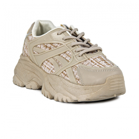 Кроссовки женские лето <AA053-010= бежевы/эко к+т>