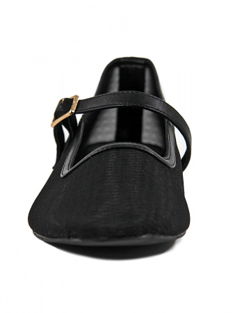 Балетки женские <EL-008-black черный/тек>