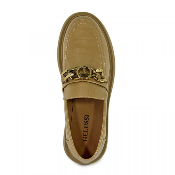 Лоферы женские <652-65-2= беж/нат лак к>