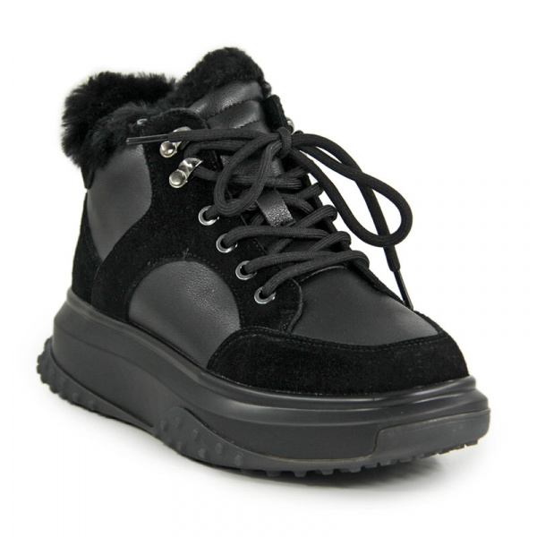 Кроссовки женские зимние <OAF-2160= чер/к+т>