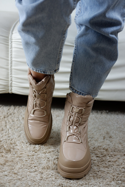 Дутыши женские зимние <FAX11-2Z= беж/тек+эко к>