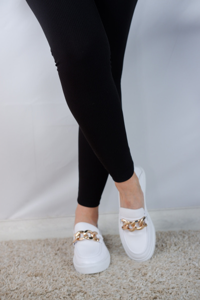 Лоферы женские <369-666= белый/к>