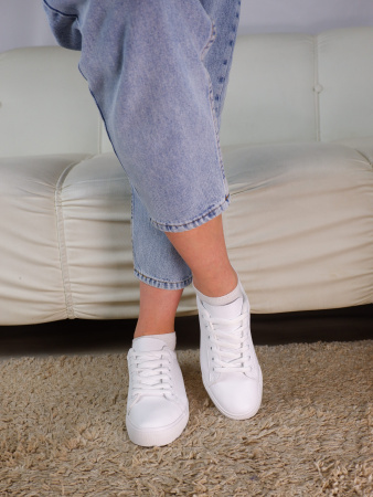 Кеды женские лето <6923 бел+сере/эко к>