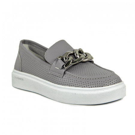 Слипоны женские лето <K-S-81957-2= серый/к>
