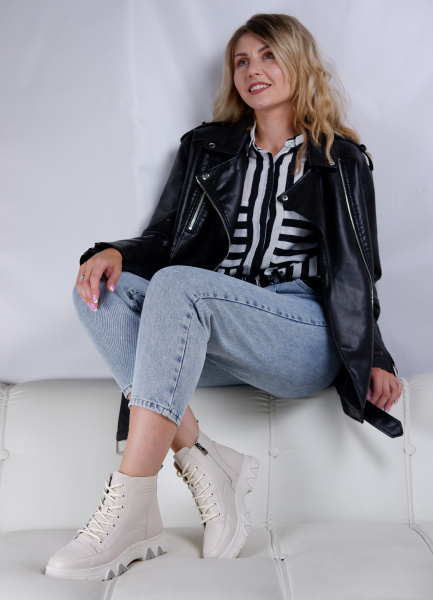 Кеды женские демис <22R6-28-120B= беж/к>