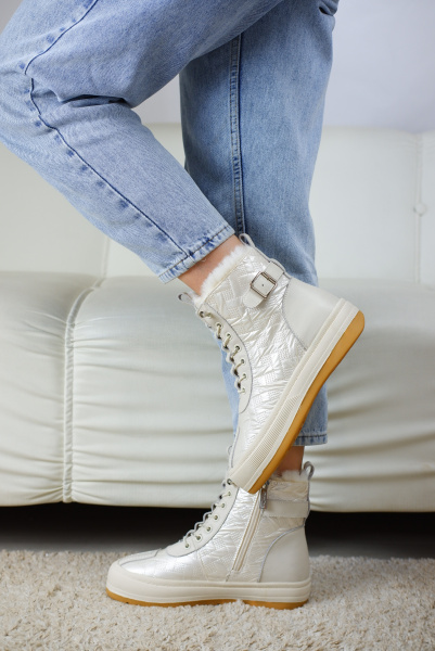 Дутыши женские зимние <711-233 беж/к+т>