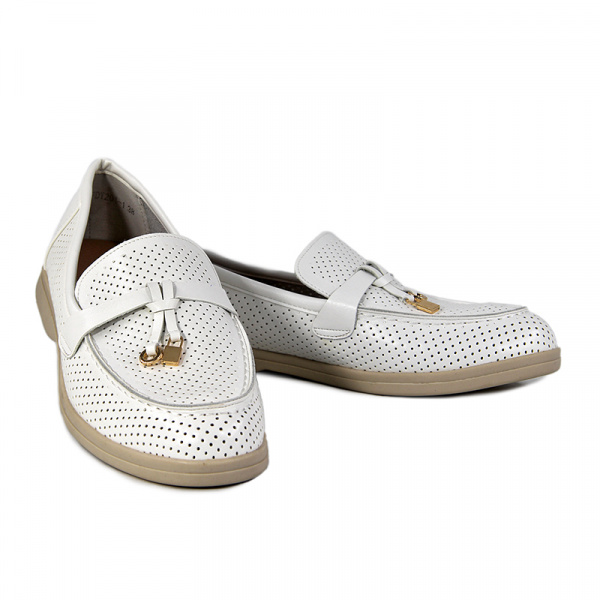 Лоферы женские лето <FDY201-1 бел/эко к>