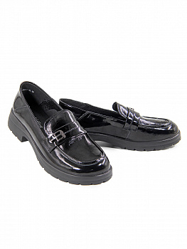 Лоферы женские <LT-24N23V31-1L ч/нат лак>