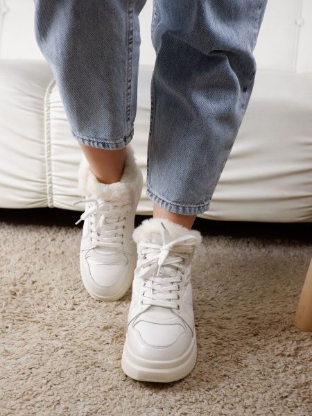 Ботинки женские зимние <2233-5 беж/к+тек>