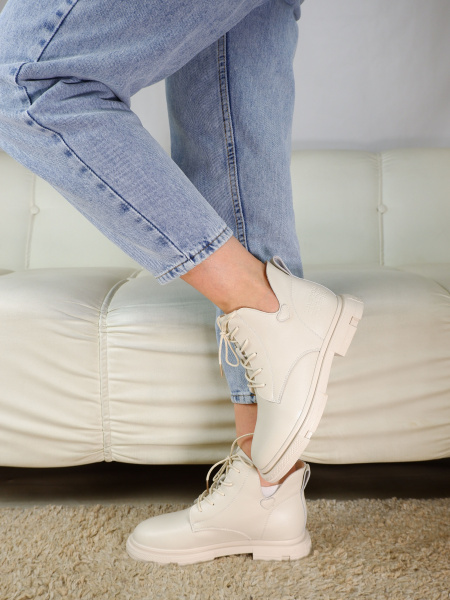 Ботинки женские демис <EH288-014 беж/к>