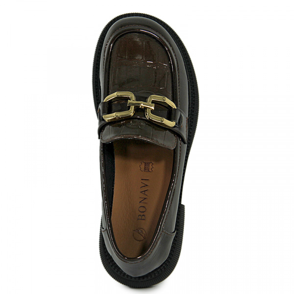 Лоферы женские <22W7-33-510= кор/нат лак>