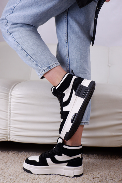 Кеды женские демис <A09-588-12 чер+бел /з+к>