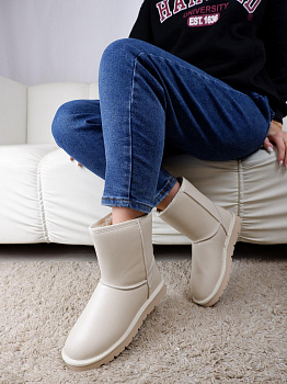 Угги женские зимние <SN014-025 беж/к>