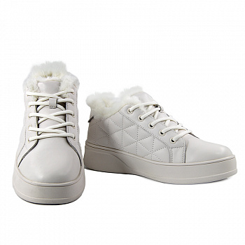 Кроссовки женские зимние <32W34-14-112Z бел/к>